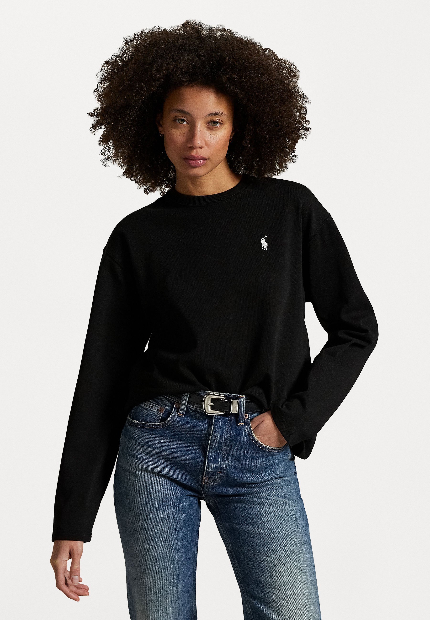 Polo Ralph Lauren katoenen jersey T-shirt met lange mouwen - Top met lange mouwen - zwart