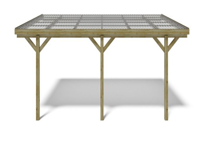 Carport, car shelter 3x5.24 m - 15 m2 - PVC roof - CAR7-2PVCTR