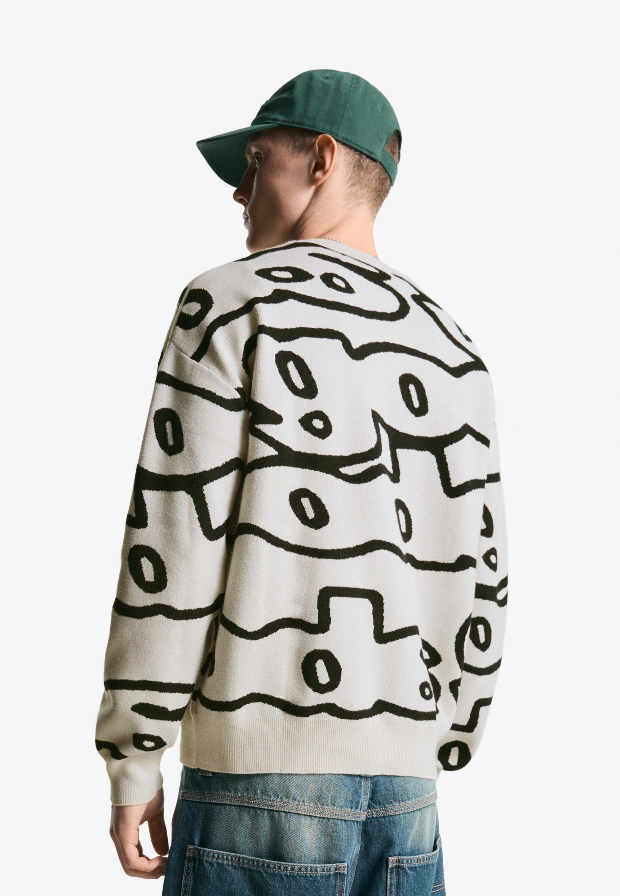 Bershka PRINTED - Maglione - bianco