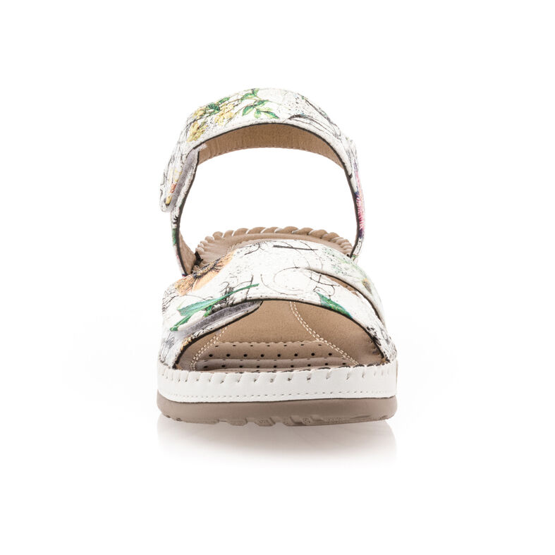 Weiße Damensandalen / Zehenfreie Schuhe
