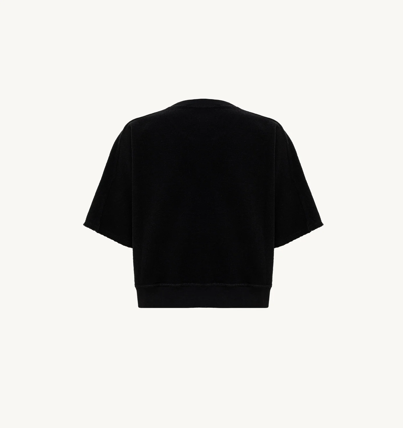Hanorac scurt din jersey de bumbac negru