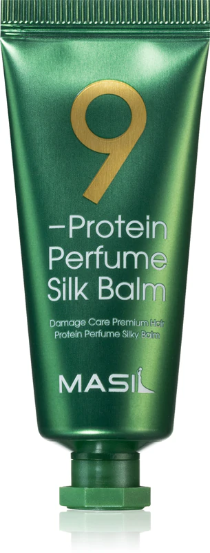 MASIL 9 Protein Perfume Silk Balm, tratamento regenerador sem enxágue para cabelos danificados pelo uso frequente de secador.