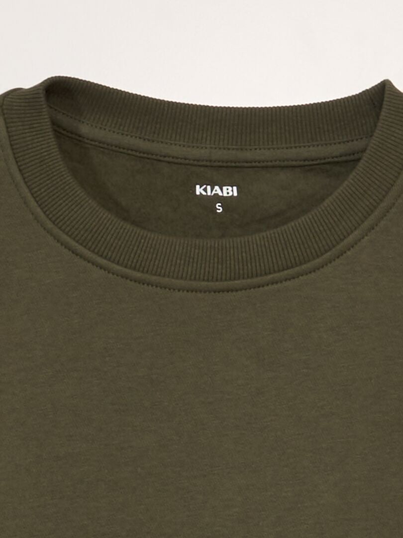 Sweatshirt met ronde hals - KHAKI