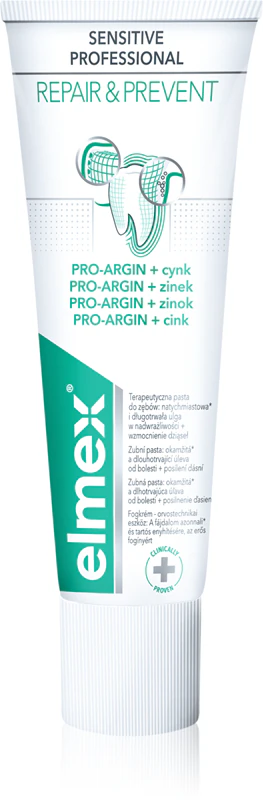 Elmex Sensitive Professional Repair & Prevent tandpasta voor gevoelige tanden, speciaal ontwikkeld voor medische hulpmiddelen.