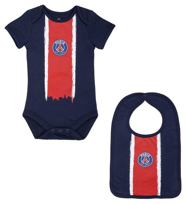 Body para bebê menino - PARIS SAINT GERMAIN - Coleção Oficial - Algodão - Azul - Produto licenciado