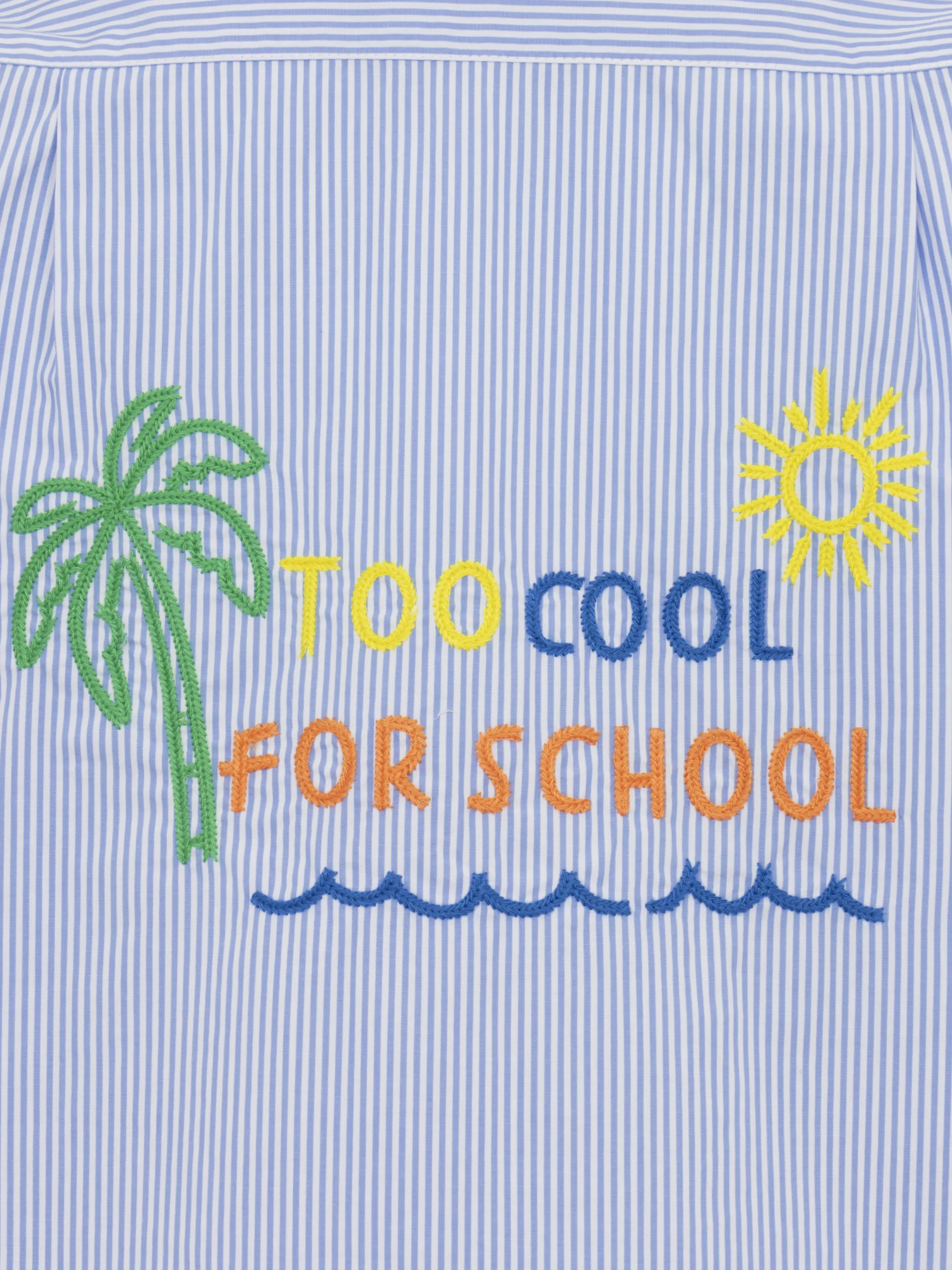 Kalea katoenen shirt met Too Cool for School-borduurwerk