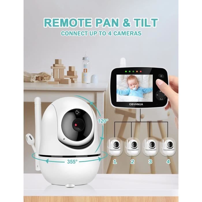 Babyphone Camera Moniteur Vidéo Bebe Surveillance sans Fil Écran de 3,5