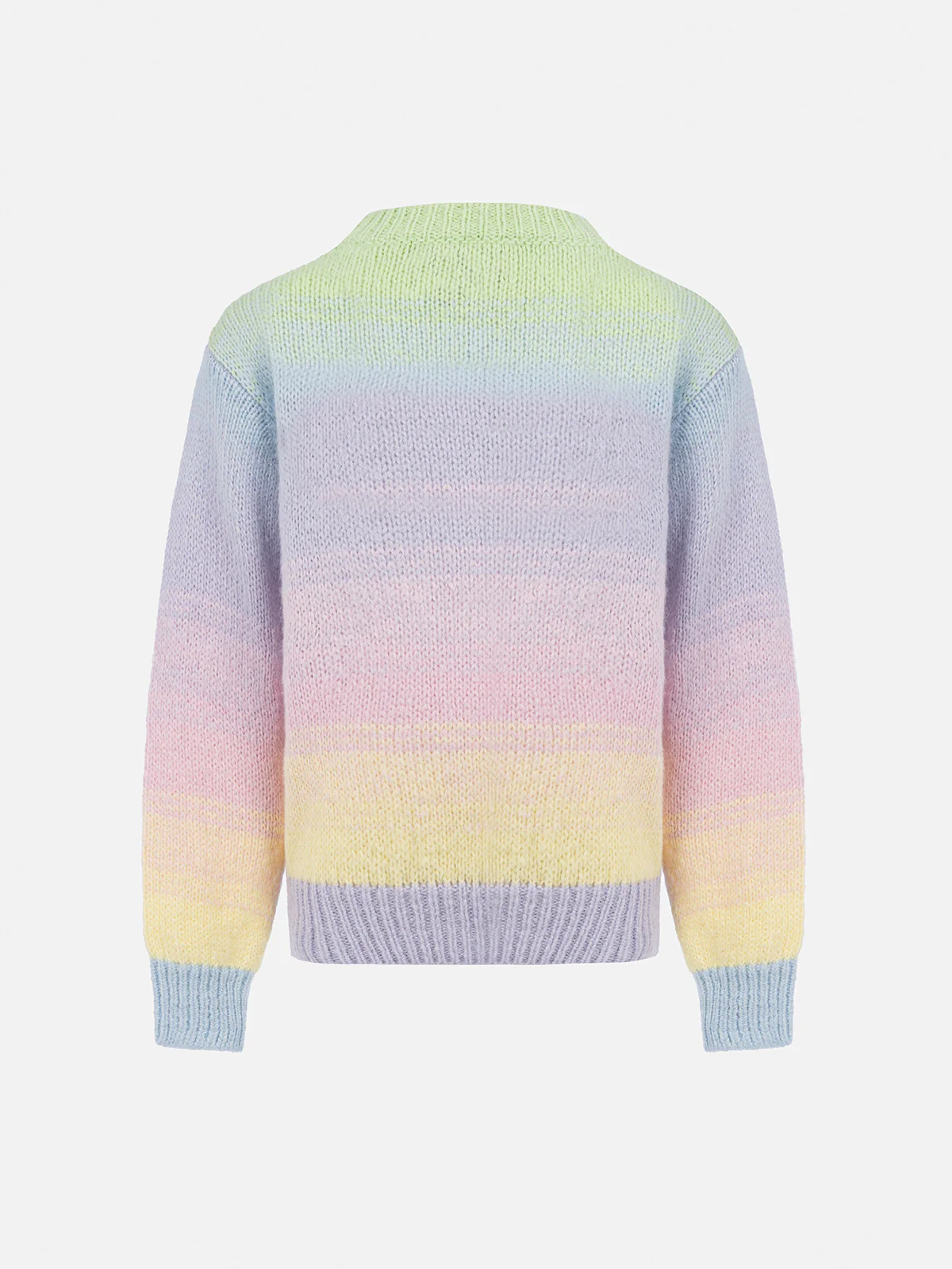 Danya Mädchen-Pullover mit mehrfarbigen Streifen und Rundhalsausschnitt