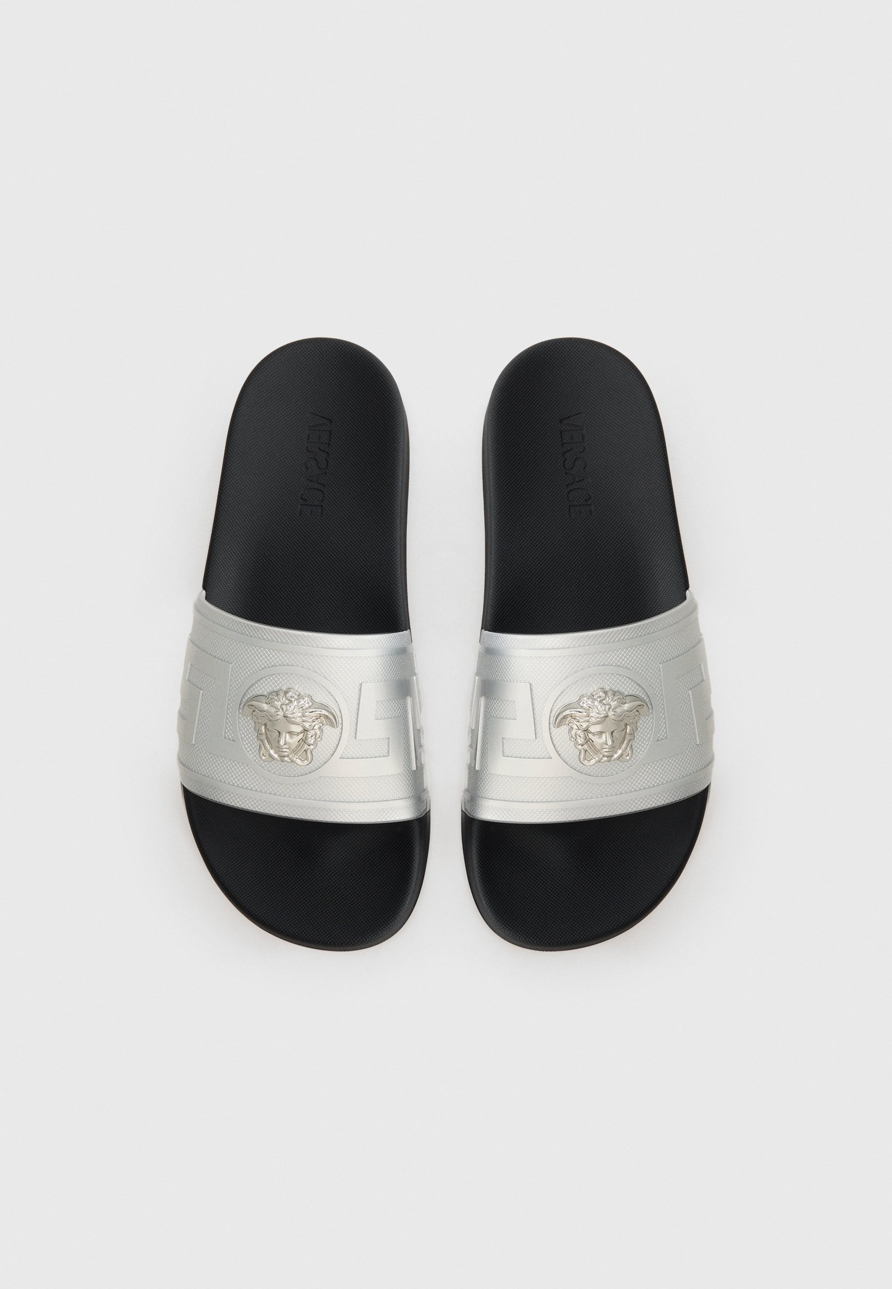 Versace zwembadslippers - zilverkleurig