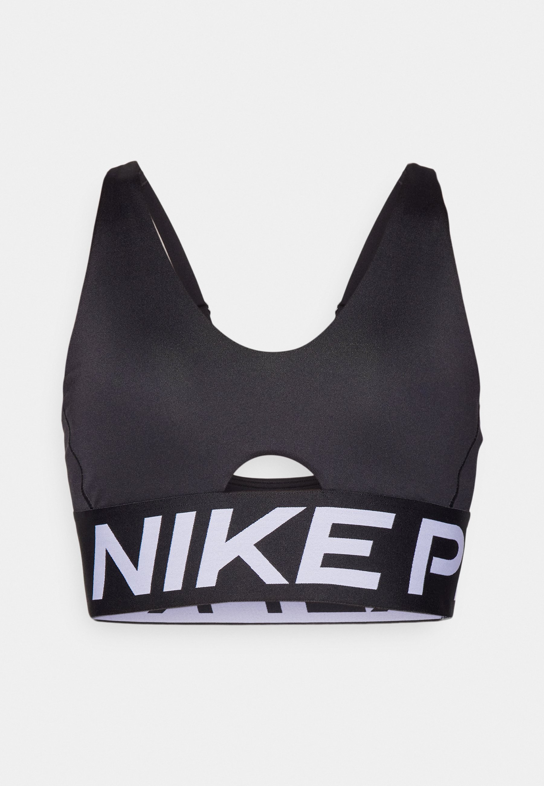 Nike Performance INDY PLUNGE BRA BOLD - Sportovní podprsenka se střední oporou - černá/bílá