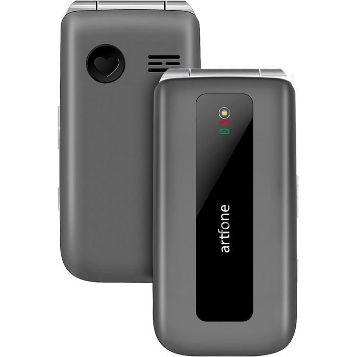 Téléphone portable à clapet artfone 4G pour seniors - Grandes touches, SOS, Batterie longue durée