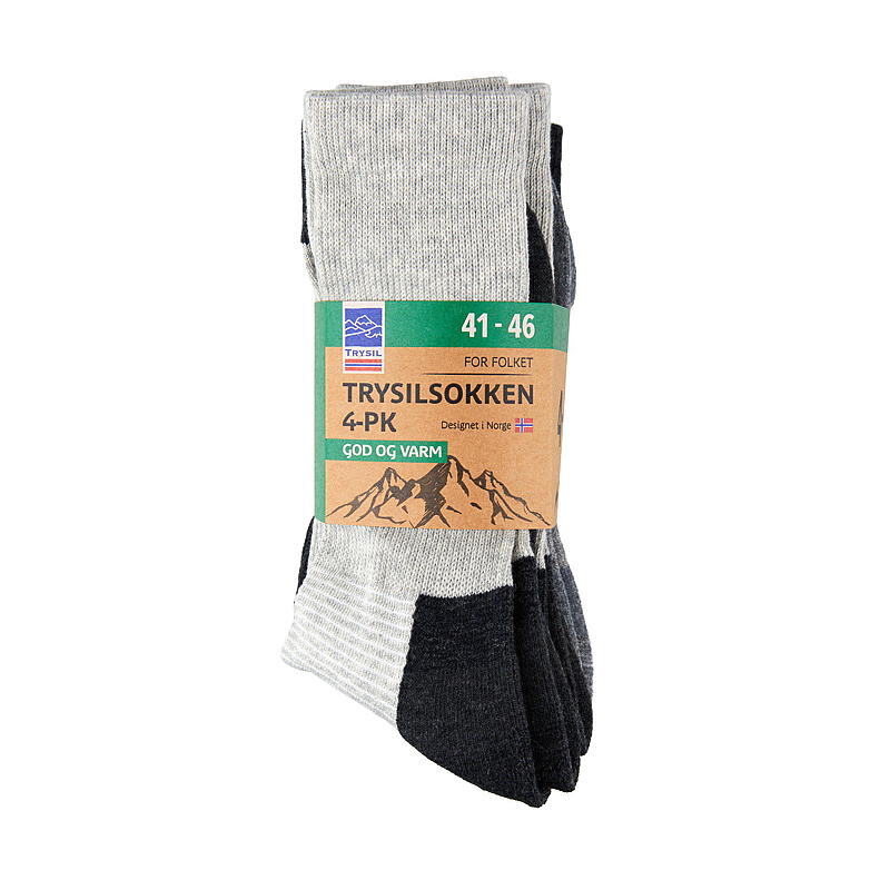 Chaussettes Trysil, lot de 4, pointure 41/46. Confortables et chaudes.