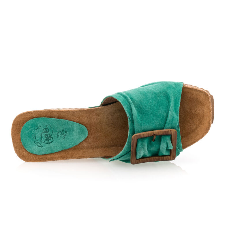Grønne sandaler / sko med åpen tå til dame