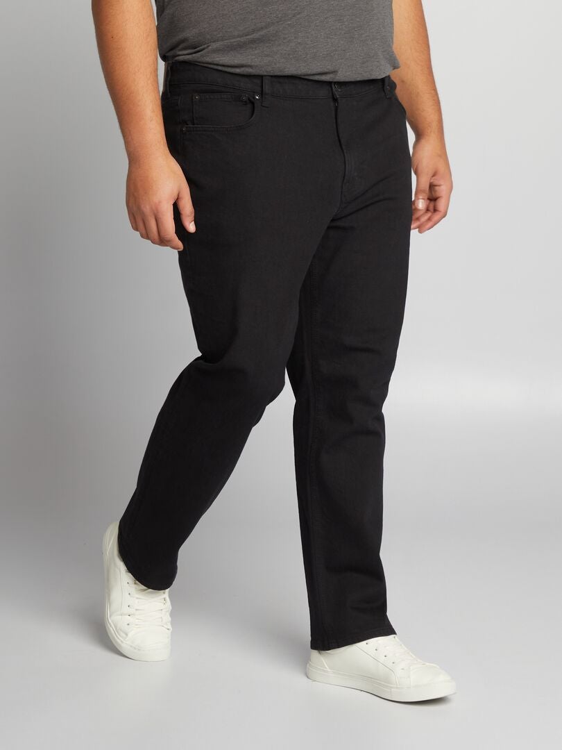 Calça jeans reta com 5 bolsos - L30 - PRETA