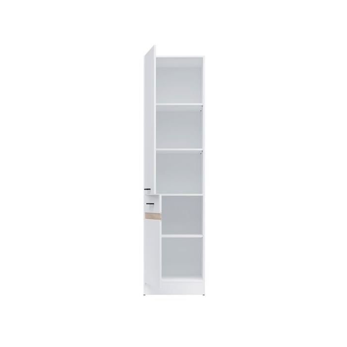 JUNONA Keukenkolom met 2 linksdraaiende deuren - B 50 x H 196 x D 46 cm - Glanzend wit
