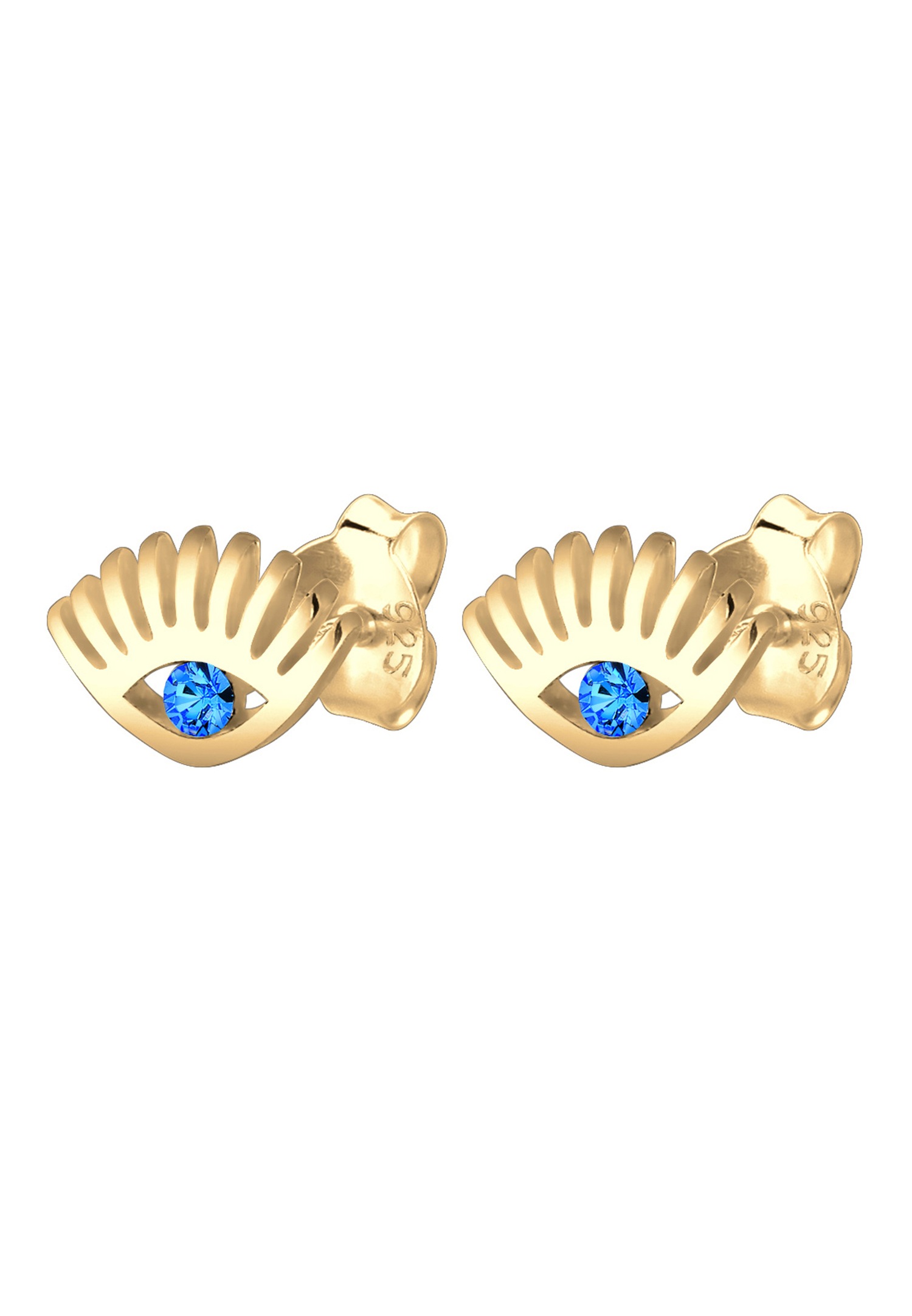Elli Evil Eye avec des Cristaux Clous d'Oreille Femme - (925/1000) Argent