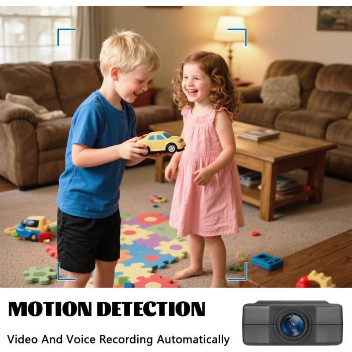 Mini Caméra Espion,Camera Discrete 1080P avec Enregistrement Vidéo et Audio,Détection de Mouvement,3 Heures d'Autonomie de Batterie
