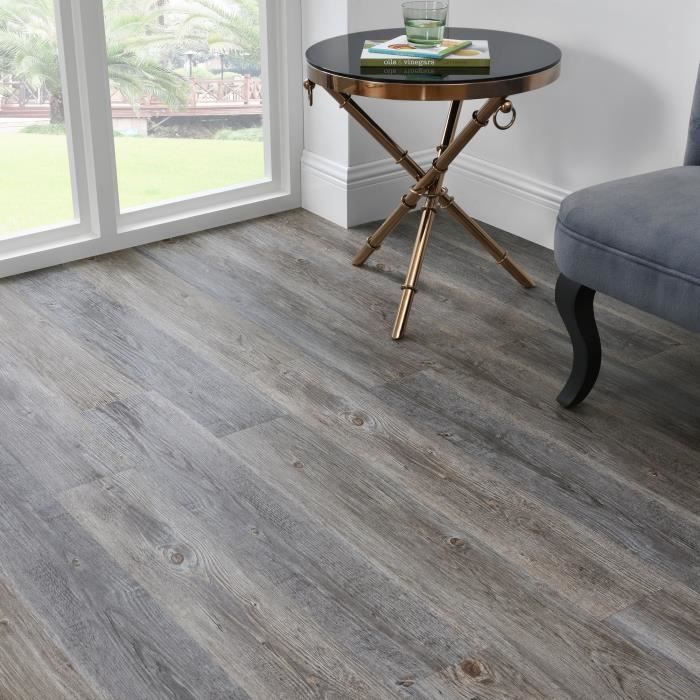 Revêtement de Sol PVC Vinyle 7 Pièces 0,975 m² Grey Alaska Oak Chêne Gris d'Alaska
