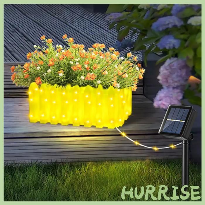 Lámpara solar para macetas de exterior Garosa, luces solares para macetas, balcones y piscinas, color amarillo.