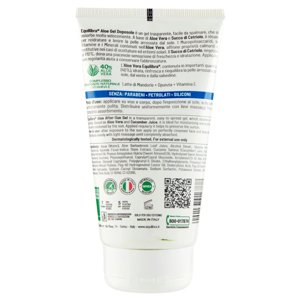 EQUILIBRA Equilibra Aloe beruhigendes After-Sun-Gel 150 ml feuchtigkeitsspendend und beruhigend
