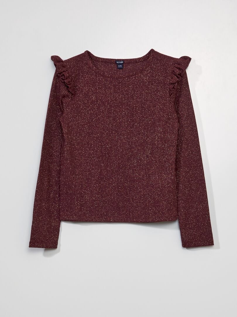 Camiseta de malha lurex - VERMELHA