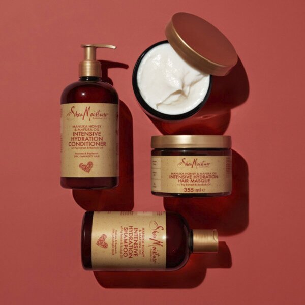 „SheaMoisture“ intensyviai drėkinamasis veido kaukė su manukos medumi ir mafuros aliejumi, 355 ml