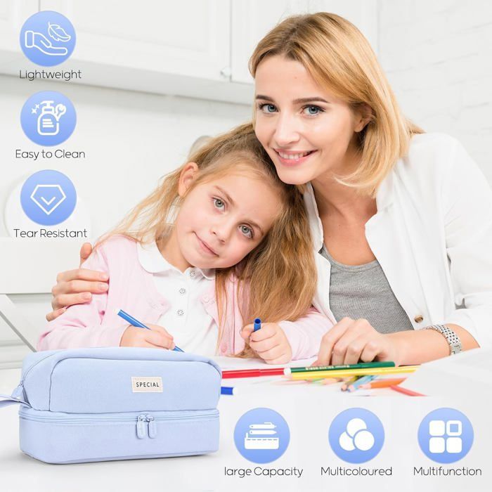 Estuche para lápices - Estuche para lápices para niño - Estuche para lápices para niña - Estuches escolares - Estuche grande - Material escolar - Adecuado para estudiantes