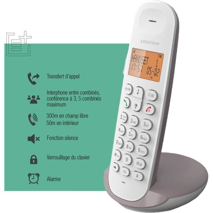 Draadloze vaste telefoon - LOGICOM - DECT ILOA 150 SOLO - Taupe - Geen antwoordapparaat