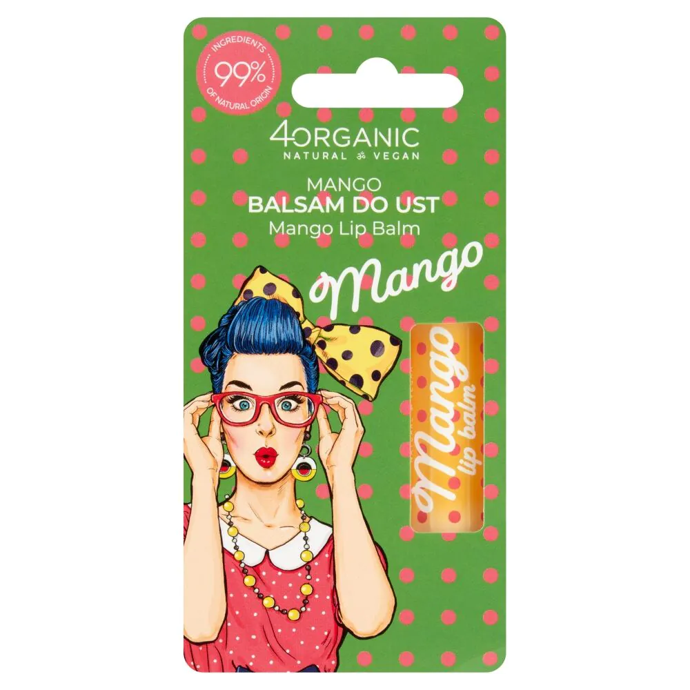 4Organic Pin-up Girl Natural lip balm, Mango