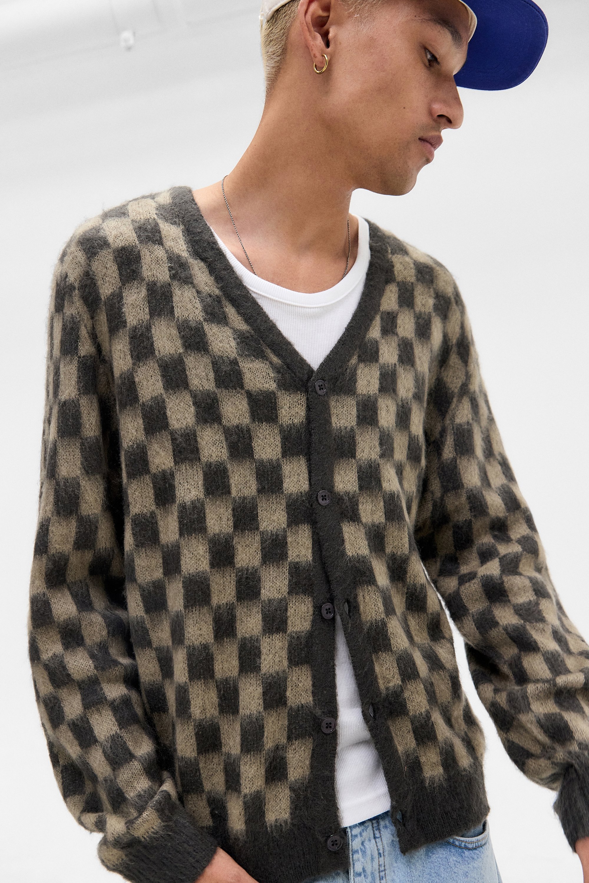 BDG Urban Outfitters BDG WINDOW PANE - Cardigan - Brown
