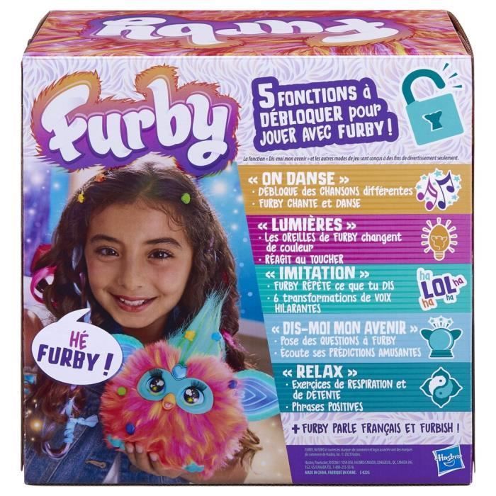 Koraalkleurige Furby, 15 accessoires, interactief pluche speelgoed voor meisjes en jongens, spraakgestuurde animatronic, geschikt voor kinderen vanaf 6 jaar.