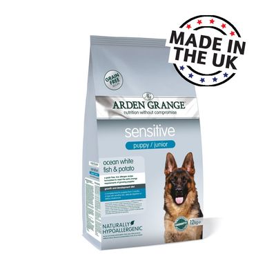 Arden Grange Sensitive Puppy/Junior - Λευκό ψάρι και πατάτα χωρίς σιτηρά