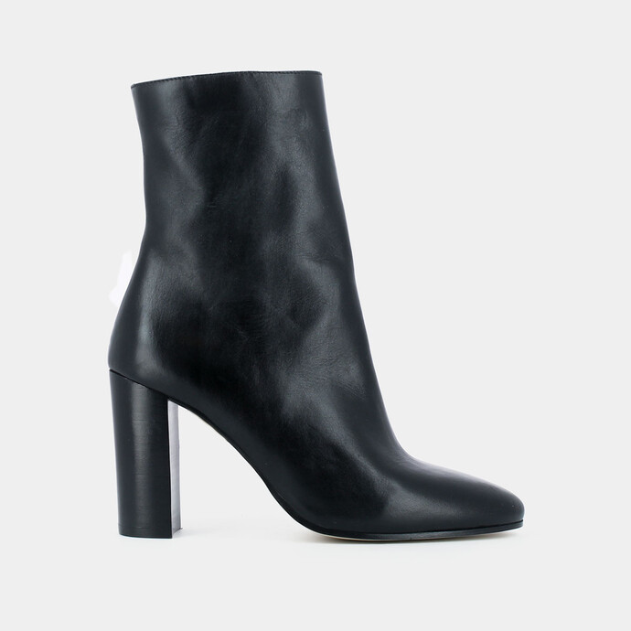 Bottines à talons  en cuir noir