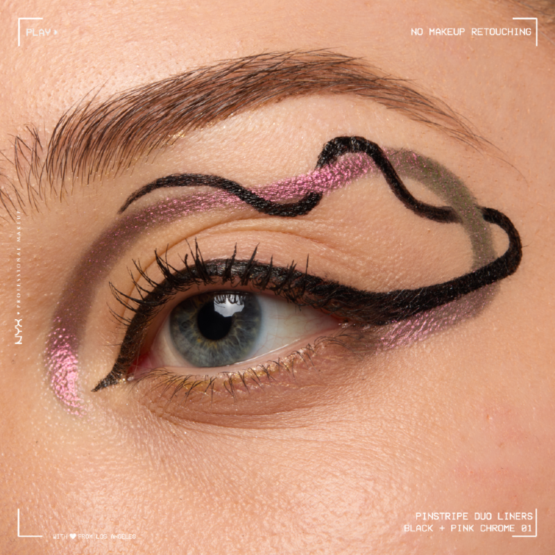 Tuș de ochi NYX Professional Makeup Beetlejuice Pinstripe Duo Liner