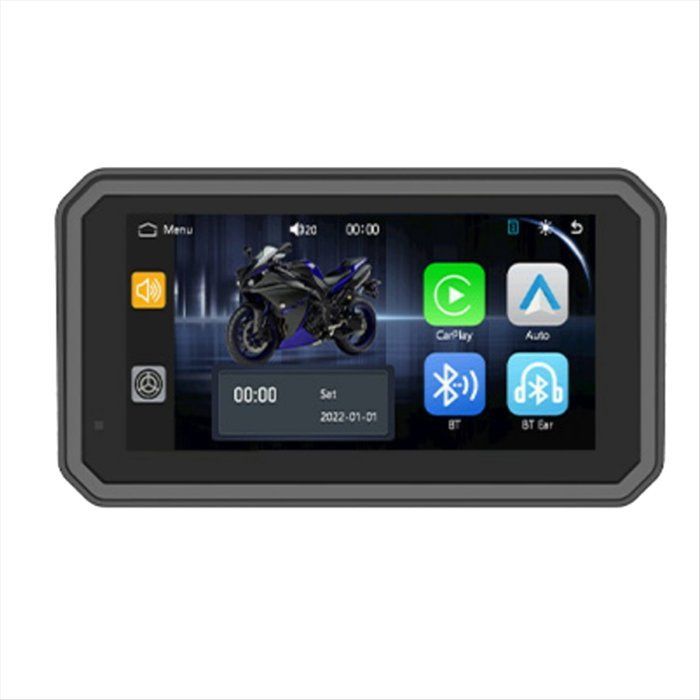Écran de Navigation pour Moto 6 Pouces, Bluetooth, Portable, Étanche, Sans Fil, CarPlay, Android Auto, Lecteur MP5