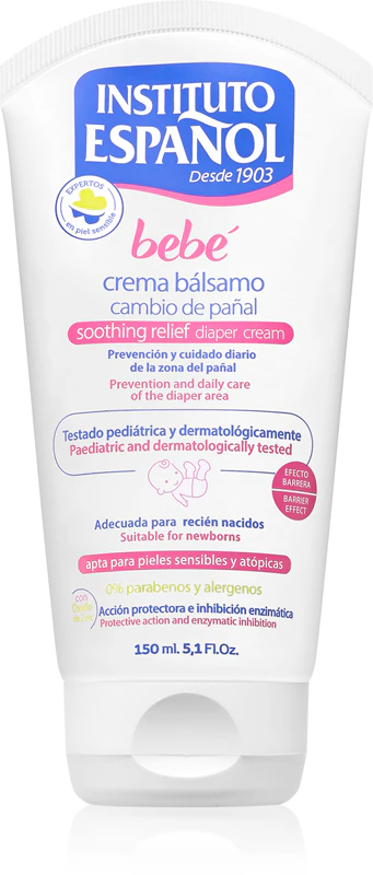 Instituto Español Tube Fralda Bálsamo Creme Linha Bebê creme
