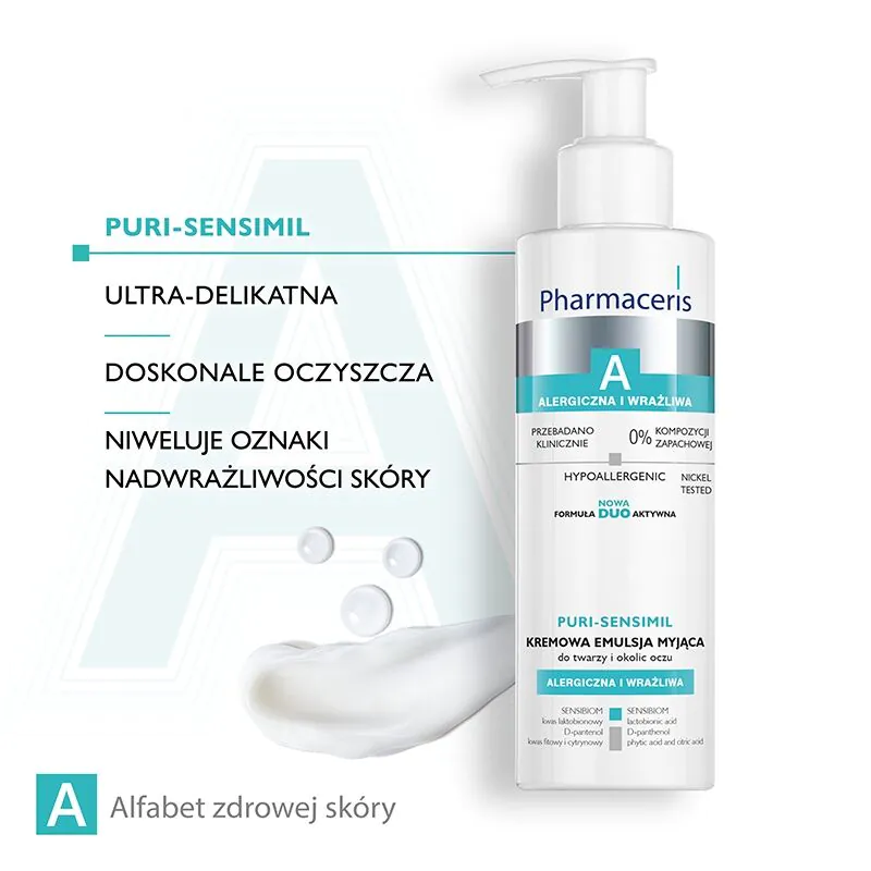 Pharmaceris A Puri-Sensimil Kremowa emulsja myjąca do twarzy i okolic oczu
