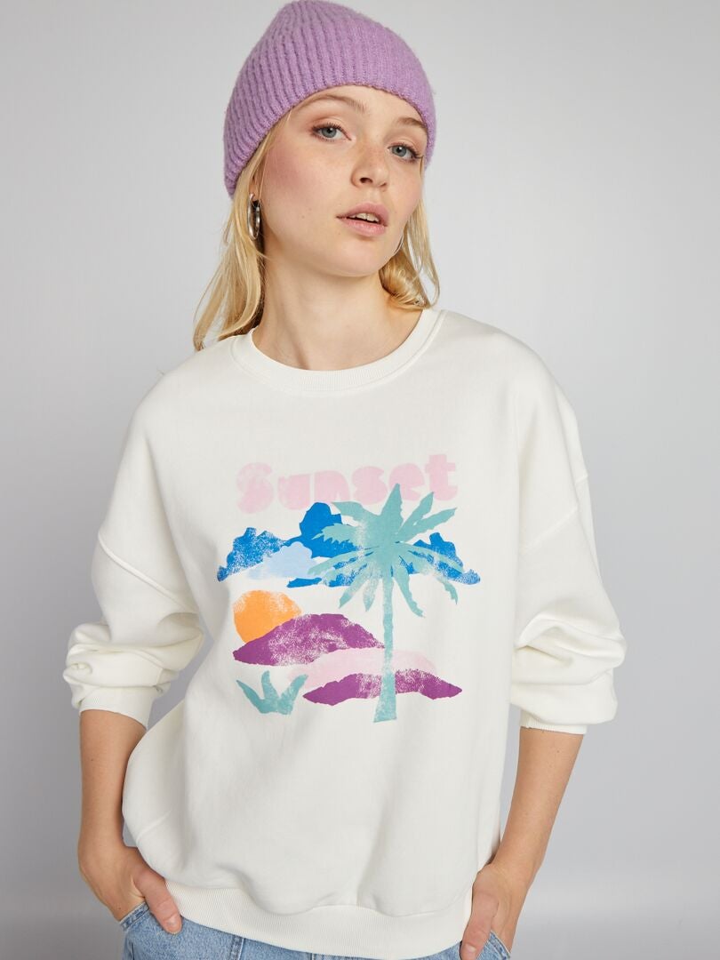 Moletom de lã estampado - BRANCO