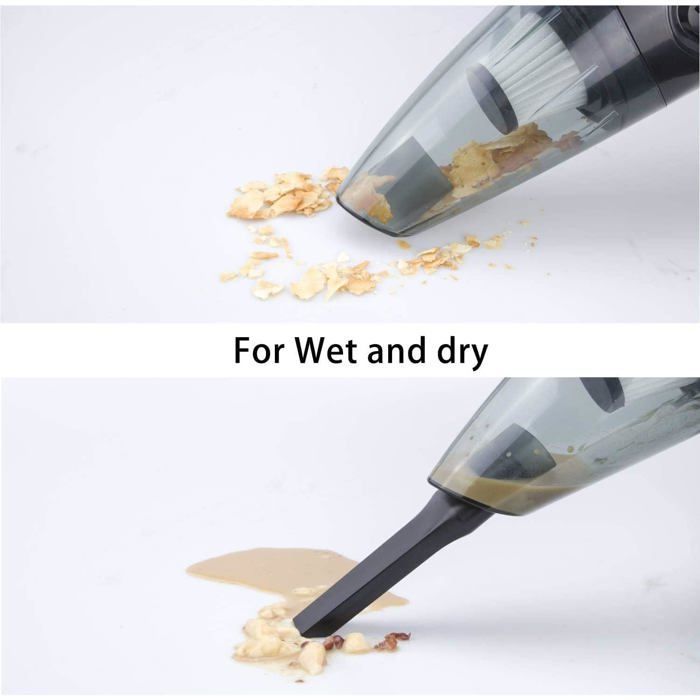 Handheld, cordless, rechargeable, lightweight, portable vacuum cleaner with powerful cyclonic suction for car, wet and dry use