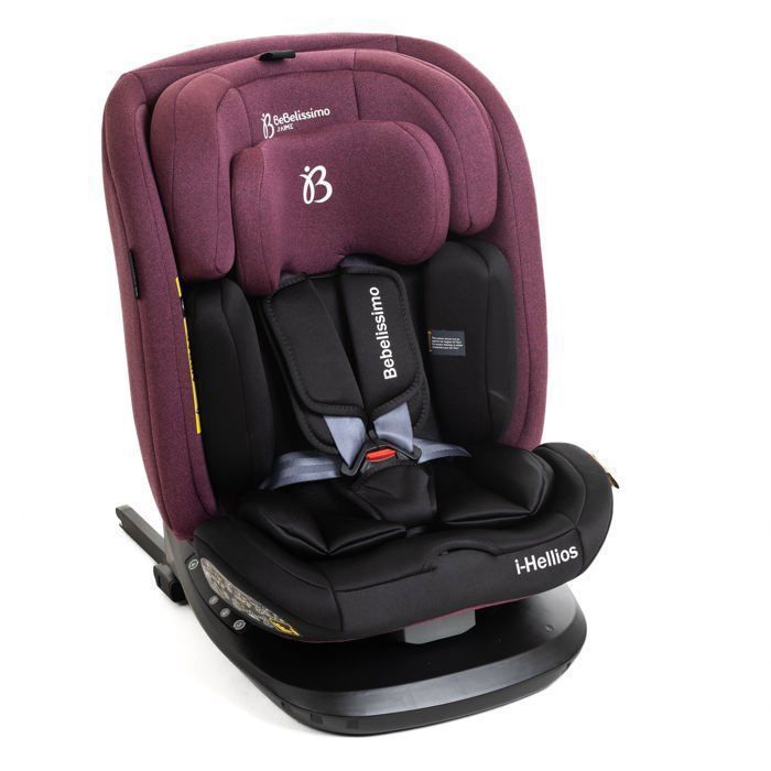BEBELISSIMO - Siège auto Isofix - pivotant 360 ° -  40-150cm - (0-36kg) - Hellios - bordeaux /noir - R129 i-size