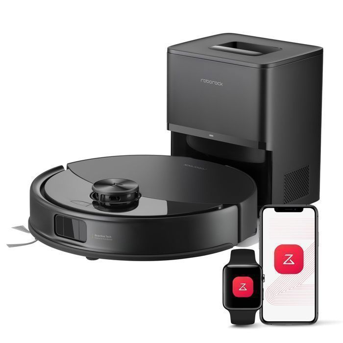 Roborock Q10 S5+ Aspirateur Robot Laveur avec Station, 10000 Pa Aspiration, Système VibraRise 2.0, Double Anti-emmêlement