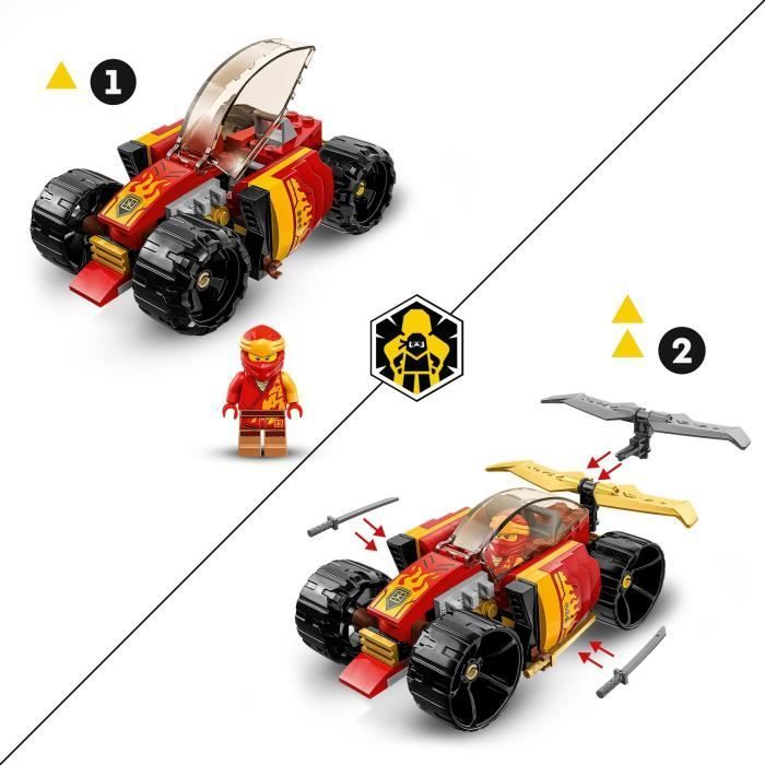 LEGO® NINJAGO 71780 La Voiture de Course Ninja de Kai – Évolution, Jouet Voiture, 2-en-1
