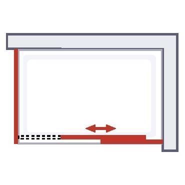 Complete shower enclosure 140x90 cm, rectangular shower cabin, sliding door, right-hand opening, Schulte