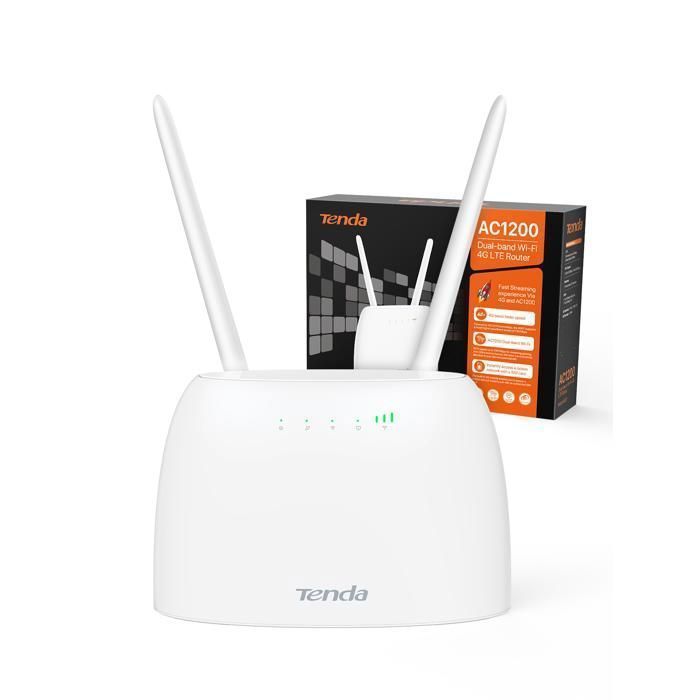 TENDA Routeur 4g 1200Mbps, port carte sim, Ports Ethernet, 4G+ LTE ,  routeur WiFi configuration facile. 4G07