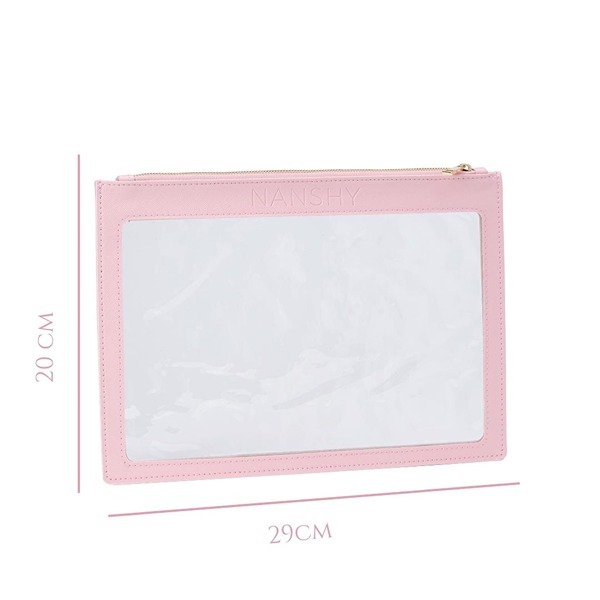 Neceser plano transparente Nanshy (rosa).