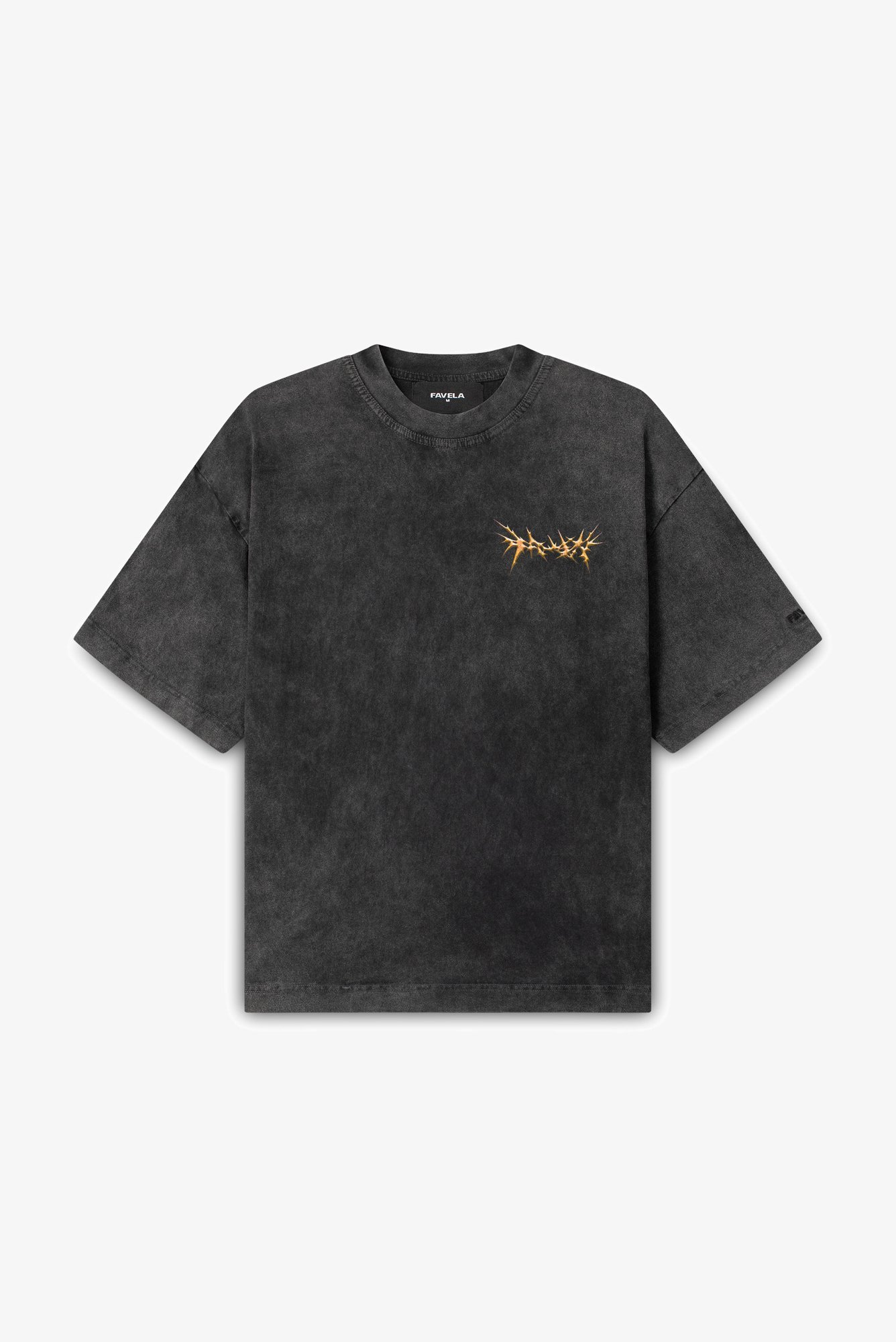 FAVELA X4 UNISSEX - Camiseta estampada - lavagem preta