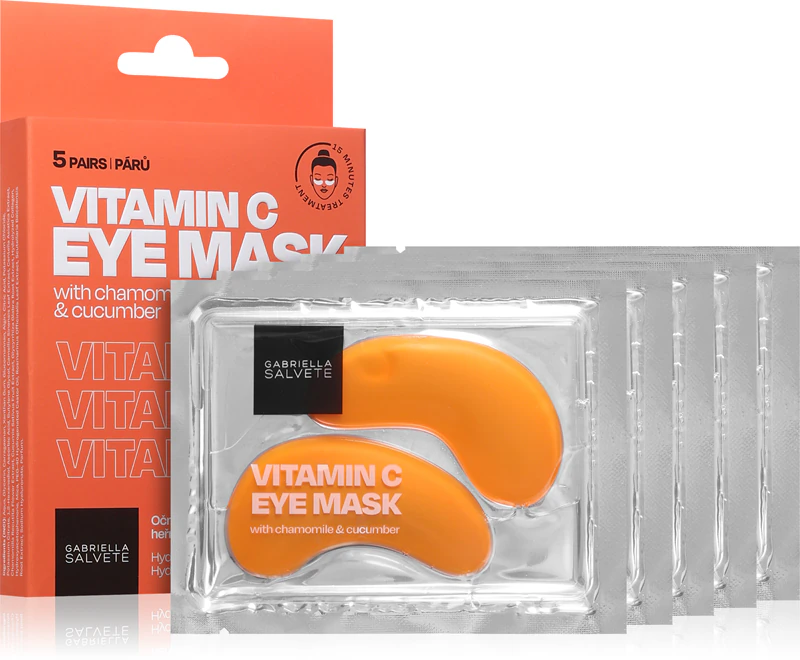Máscara para Olhos Gabriella Salvete com Vitamina C para iluminar e hidratar a área dos olhos.