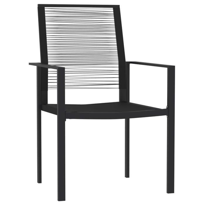 Conjunto de comedor de jardín - BURKE - 7 piezas - Negro - Mesa 140x70x74 cm - Sillas 60x55x90 cm
