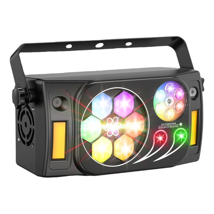 UKING 6 em 1 GOBO Effect Light, Laser LED Portátil - Luz de Palco de 80W
