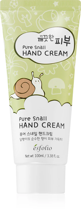 Creme para mãos esfolio Pure Skin Pure Snail com extrato de baba de caracol
